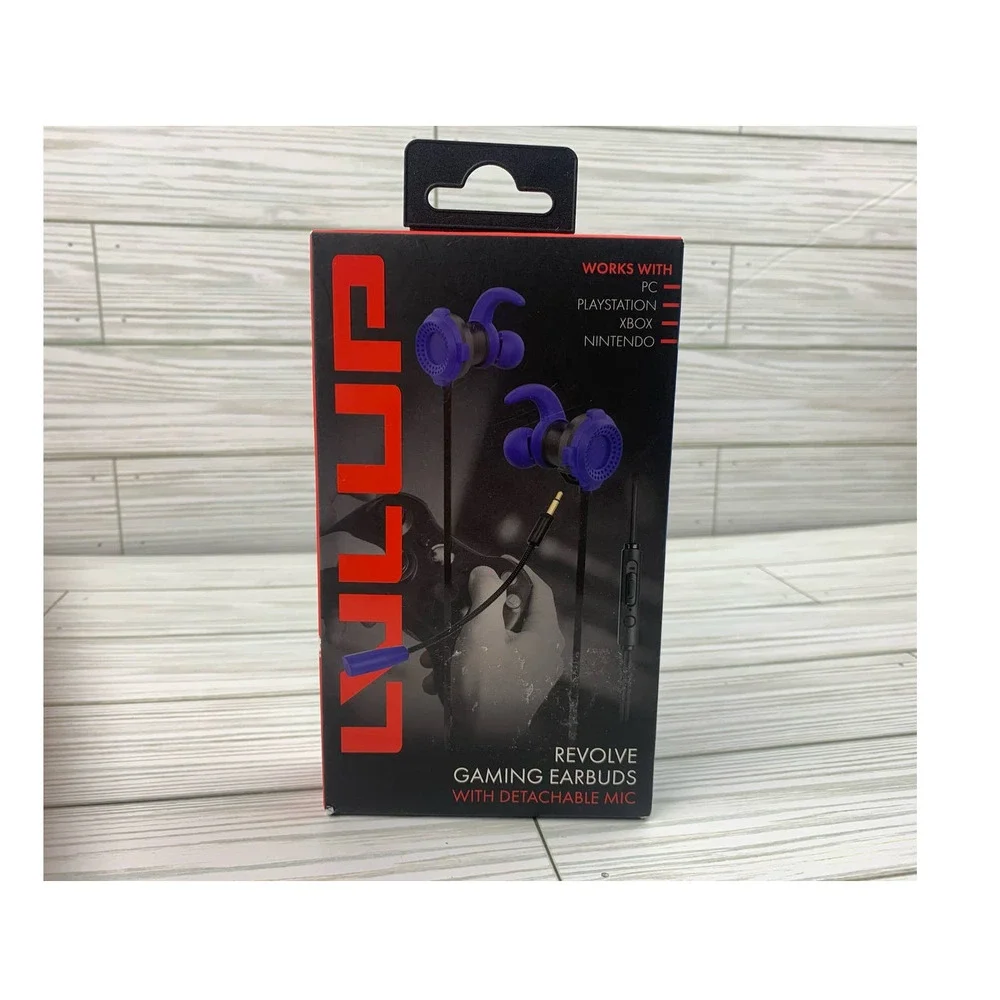Vivitar Lvlup Revolve Gaming Earbuds with Detachable Mic Black Blue PS5 XBOX